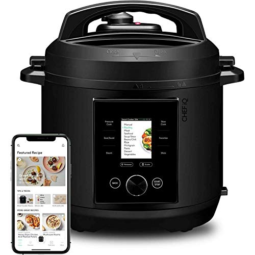 CHEF iQ Smart Pressure Cooker 10 Cooking Functions & 18 Features, Built-in Scale, 1000+ Presets & Times & Temps w/App for 600+ Foolproof Guided Recipes, Rice & Slow Electric MultiCooker, 6 Qt