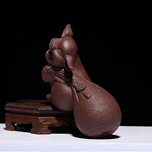 UPKOCH Zisha Tea Pet Lucky Piggy Shape Clay Tea Tray Acessórios para animais de estimação para bande