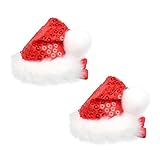 SeBneny Christmas Hair Clips for Women Girls Mini Christmas Hat Hair Clips Santa's hat Glitter Hair Barrettes Cute Hairpins Holiday Xmas Winter Cute Hair Accessories