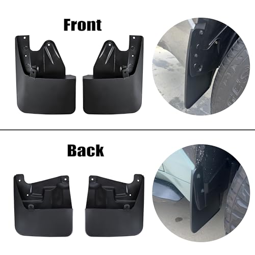 Image of Amooca Mud Flaps Customized for Toyota Tundra 2022 2023 2024 2025 No-Drill Splash Guards Mudguards with Hardware Front & Rear Set of 4 Excludes SR Models (Black)