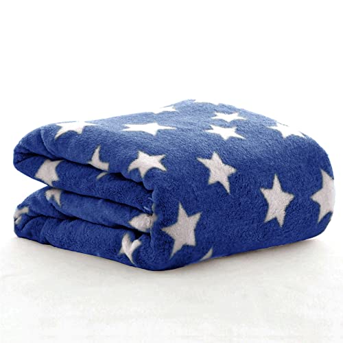 OYO BABY Soft Fleece Baby Blanket with Star Print Blue| Newborn Swaddle Wrap | Ultra Cozy, Lightweight & Breathable | Infant Bedding | Baby Shower Gift | 0-24 Months 100 * 75 cm | Unisex Baby Blanket