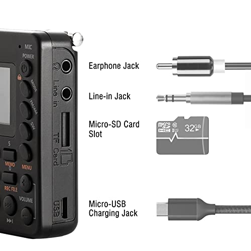 Raddy Rf30 Portable Digital Am/Fm/Sw Radio, Digital Tuner Rechargeable Shortwave Radio, Support Bluetooth, Micro Sd Card And Aux Recording #TOP1