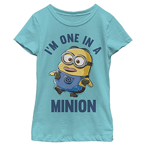 Image of Minions Girl's I Am One T-Shirt, Tahi Blue, Small