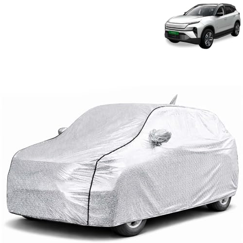 Image of KINGSWAY SilverTech 100% Waterproof Car Cover Only with Tata Harrier EV (Year 2025 Onwards - All Model) | Mirror and Antenna Pockets | Scratchproof | All Weather Car Body Cover