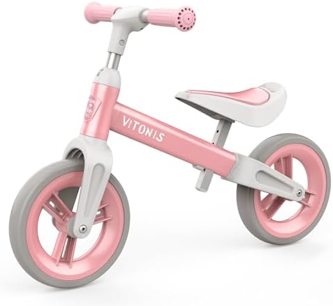 VITONIS Laufrad ab 1.5-4 Jahre bis zu 25 kg, Lenkrad und Sattel höhenverstellbar, Lenkradschloss, Ultraleicht Kinderlaufrad Balance Fahrrad für Jungen Mädchen