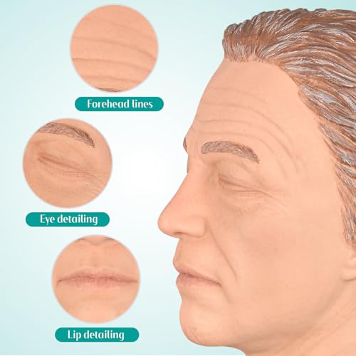 Image of Injection Face Training Model for Facial Injection Practice, Silicone Mannequin Face for Micro-Plastic Teaching, Esthetician's Class Injection Training to Medical Student - James Model
