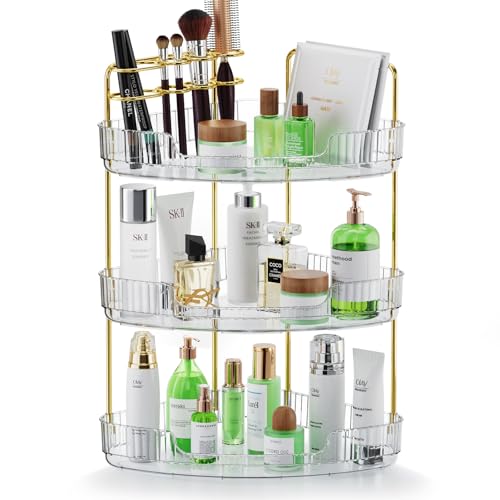 Euhome 3-Tier Corner Bathroom Counter Organizer Makeup Cosmetic Storage cover