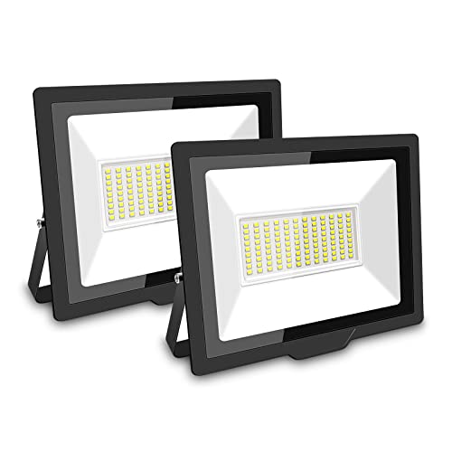 SKYWORLD 2 Pcs 75W Outdoor LED Flood Lights, 7500LM LED Security Lights, IP66 Waterproof