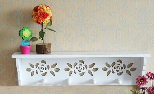 Rose Openwork Shelf Eureopean Style Wood Wall Shelf