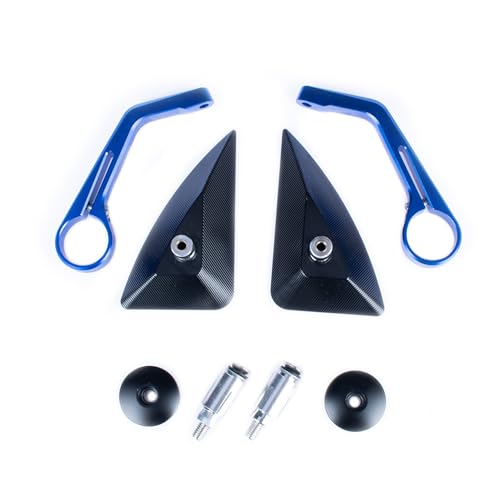 Rétroviseurs moto universels pour guidon creux de 14 et 18 mm réglables bleu