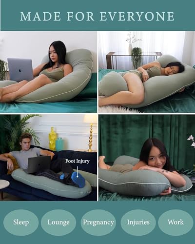 Image of Safe Multifunctional Microfiber U Shaped Pregnancy Pillow /Maternity Pillow. (Green-U-PIPEN-2)
