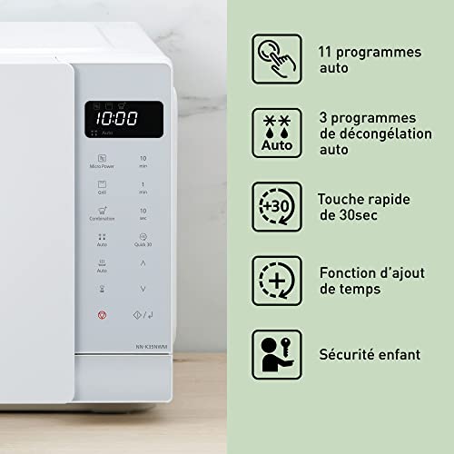 Panasonic NN-K35NWMEPG, Four à Micro-Ondes Gril , 24 Litres, Puissance de 900W, 8 Programmes Automatiques, Cuisson combinée, Blanc – Image 6