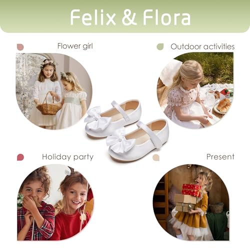 Image of Felix & Flora Toddler Flower Girl Dress Shoes Girl Ballet Flats Party School Shoes Wedding