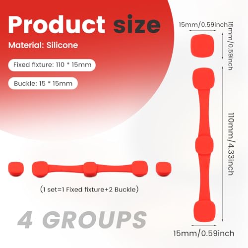 4 Unidades de Cierre Magnético para Freidora, Hecho de Silicona Resistente al Calor, Adhesión Fuerte, Accesorio para Papel de Horno (Cuadrado) miniatura 2
