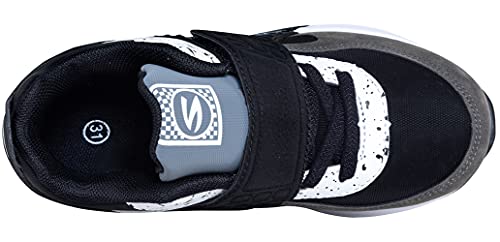 V Vicroad Bigkid Breathable Outdoor Hiking Sneakers Black/Grey Athletic Running Shoe Size 4.5 For Boys Girls #TOP4