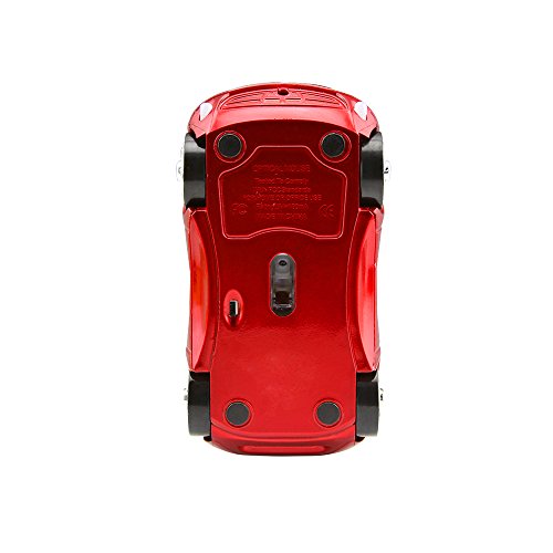 Colorful 3D Sport Car Shape Mouse 2.4Ghz Wireless Mouse 1600Dpi 3 Buttons Optical Ergonomic Gaming Mice With Usb Receiver For Pc Laptop Computer (Red) #TOP6