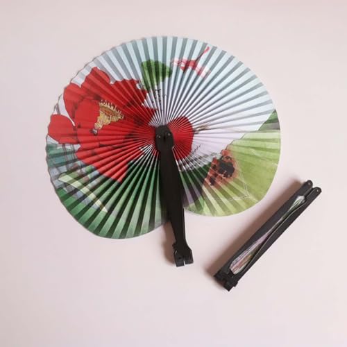 kowaku 10 peças leques de mão dobráveis de viagem, leques de papel dobráveis para festivais de perfo