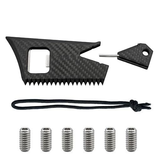 TIDALDRIFT Surfboard Fin Multi-Tool Wax Comb Kit, Includes Fin Key, Bottle Opener, Scraper and Leash String, Stainless Steel Grab Screws Compatible with FCS, Futures, Longboard and SUP