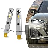 getfay Pack-2 H1 Car Inline High Beam Bulb, Energy Saving Design, IP65 Waterproof Vehicle LED Fog Light, Universal Super Bright Automotive Lighting Accessory for Truck SUV Car (White Light)