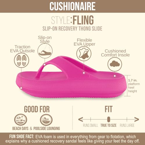 Image of CUSHIONAIRE Women's Fling recovery cloud pool slides sandal with +Comfort