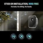No Drill Window Security Camera, 2.5K 4MP Wireless/Wired WiFi Indoor/Outdoor Camera, Free AI Human/Vehicle/Pet Detection, 5000mAh Battery or Plug-in Power, Full Duplex Audio, 24/7 Recording
