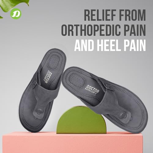 Image of DOCTOR EXTRA SOFT Womens Flat Memory Foam Slippers /Flip-Flops Fashion Stylish Casual Comfortable Diabetic Orthopedic Lightweight Synthetic Slip-On Sandals With Adjustable Buckle For Girls D-630