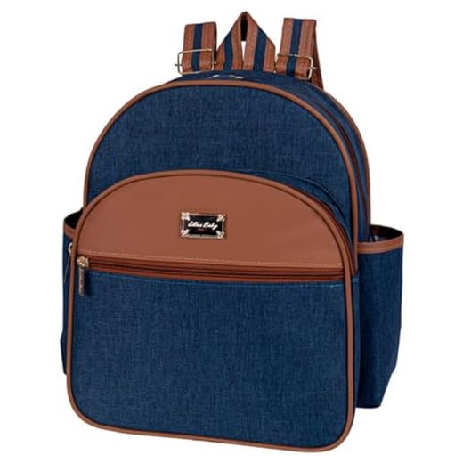 Mochila para Maternidade Top Baby Bebê Menino Menina Impermeável (Marinho C/Caramelo)