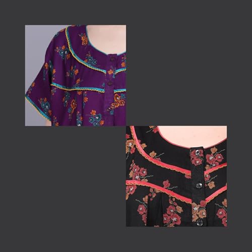 Image of Women's Alpine Floral Print Maxi Night Gown