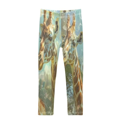 Bolaz Toddler Girls Leggings Printed Yoga Pants Leggings Two Giraffes for Kids