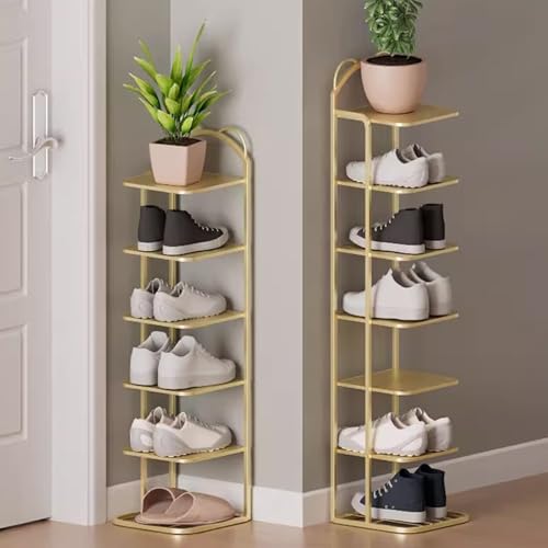 Étagère à chaussures dorée haut de gamme pour aménagement chic - 8