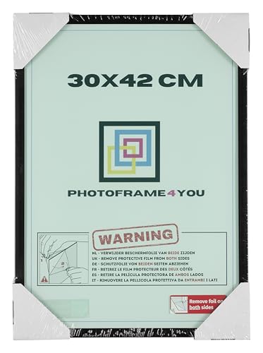 Photoframe4you, Black Photo Frame 30x42 cm / 11,8x16,5 in., Shatterproof Acrylic Glass - Image 2