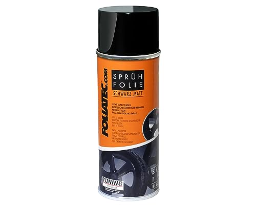 Foliatec Sprühfolie Auto Felgenfolie Sprüh Lack Spraydose Abziehbar, Gute Deckkraft, schwarz matt, 1x 400ml