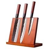 Messerblock Magnetisch Ohne Messer - Messerhalter Aus Edlem Akazienholz Unbestückter Magnetischer