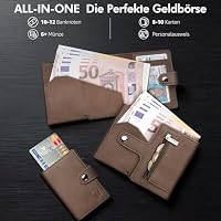 TENBST Slim Wallet mit Münzfach, Geldbörse Herren RFID Schutz – Ansicht 3