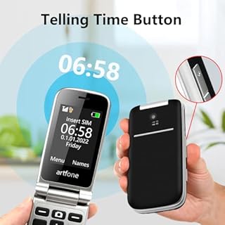 artfone Telefono Cellulare per Anziani a Conchiglia con Tasti Grandi Funzione SOS Schermo da 2.4" Fotocamera Torcia Telefono per Anziani Facile da Usare CF241A 4G LTE