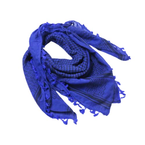 Scarf Palestine Palestinian Kufiya Hight Quality Arab Keffiyeh Scarf 47''*47'' Shemagh Cotton (Royal Blue) #TOP1