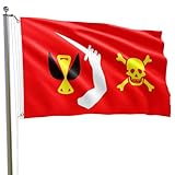 Pirate Christopher Moody Jolly Roger Flag 6x10FT Historical Pirate Flag Piracy Golden Age Halloween Banner Fade Proof Polyester with 3 Brass Grommets Indoor Outdoor