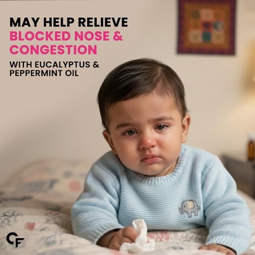 Image of Carbamide Forte Natural Cold Relief Roll On for Babies | Baby Cold Relief Roll On with Eucalyptus & Peppermint Oil | Gentle Chest & Nose Rub for Babies 3+ Months | Ayurvedic Formula | 50 ml