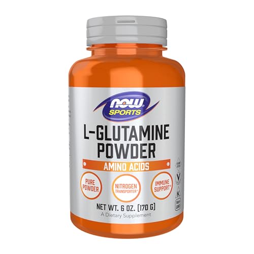NOW Foods Sports Nutrition, L-Glutamine Pure Powder, Nitrogen Transporter*, Amino Acid, 6-Ounce