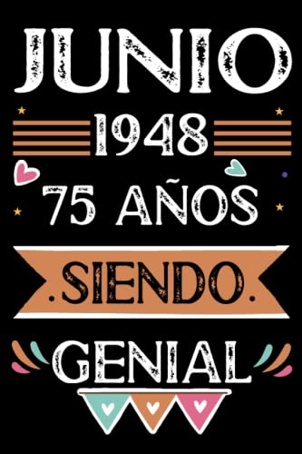 CUADERNO, Junio 1948, 75 Años Siendo Genial: Libro de visitas, cuaderno, 110 páginas de felicitaciones, idea de regalo, regalo Para la esposa, novia, mujer, La madre