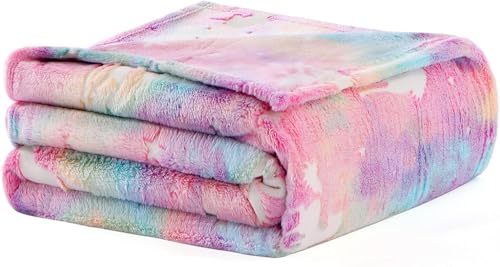 Wajade Einhorn Decke Kinder Kuscheldecke Geschenk für Mädchen Glow in The Dark Kuscheldecke Geschenk für 3 4 5 6 7 8 9 10 11 12 13 Jahre Geburtstag Gute Einhorn 130 * 150