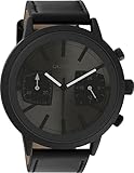 Oozoo Herren Armbanduhr mit Lederband 50 MM Dunkelgrau/Silbergrau/Schwarz C10808
