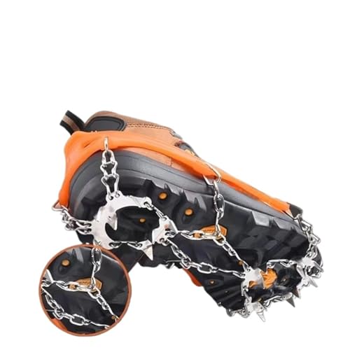 Crampones Crampones de Escalada, cubrezapatillas for crampones, Agarre for Hielo, esquí, Garra, Exterior, Invierno, Caminatas, Nieve Escalada De MontañA(18 Teeth Black XL)