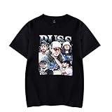 Russ 2025 Tour T-Shirts Merch Women Men Clothes Trend Casual Short Sleeve Top (Black,Medium)