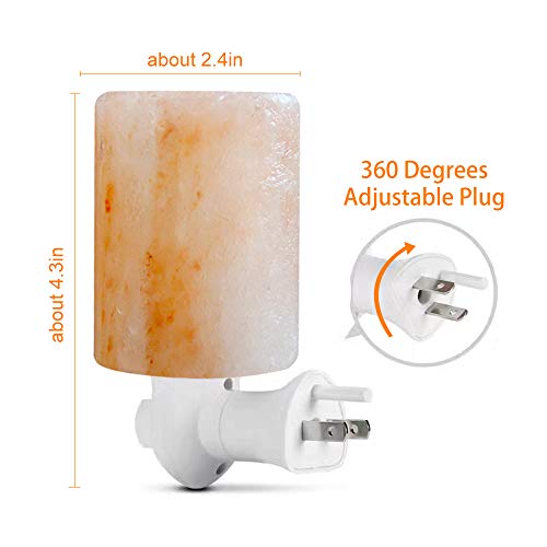 Pursalt Himalayan Salt Lamp Night Light Plug In, Hand Carved Salt Rock Night Light For Bedroom Bathroom Decoration And Lighting,Pink Crystal Rock Salt Cylinder-Shaped #TOP3