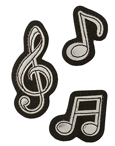 Écussons thermocollants notes de musique argentées Simplicity pour customisation