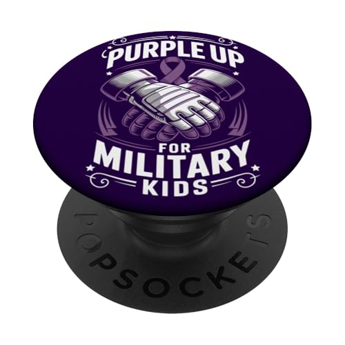 Military Child Month Purple Up Military Kids Tactical Gloves PopSockets PopGrip Adhesivo