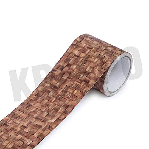 Image of KREEPO Waterproof Waist Line Wall Sticker Self Adhesive Baseboard Wallpaper Border Roll Decals Home Decor Film (Size 4Inch x 10m) (Wood-3)