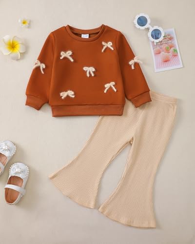 Baby Girls Clothes Toddler Outfits Fall/Winter Knit Sweater Strawberry Sweatshirt Flared Pants Little Girl Clothing Sets4