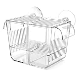 QWORK® Aufzuchtbecken Aquarium, 127 * 30 * 51mm Ablaichkasten Sicherer Brutkasten mit Doppel-Saugnäpfen, für Babyfische, Garnelen & Gupp